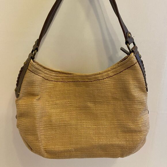 Fossil natural and leather shoulder bag 13”x9” - Picture 1 of 5